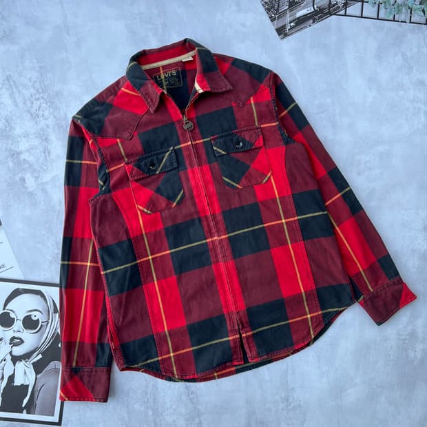 리바이스(Levi's) 타탄 체크 셔츠 집업 자켓