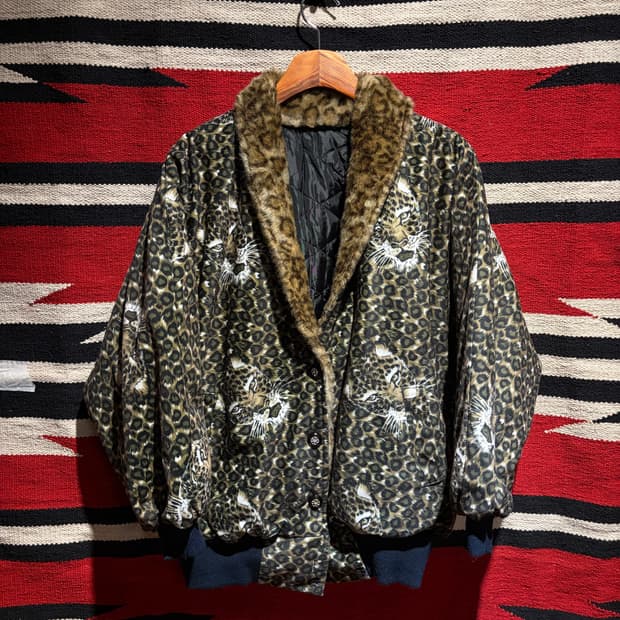 Leopard fur quilting jacket / 레오파드 봄버자켓