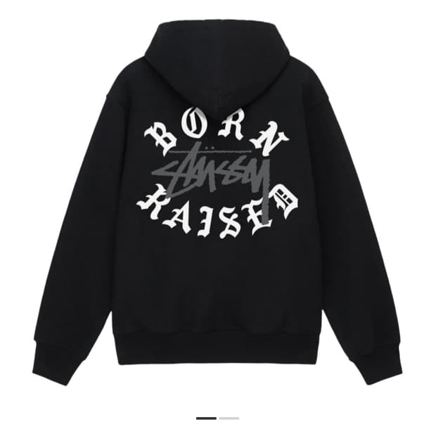 스투시 x 본앤레이즈드 로고 후드 집업 M