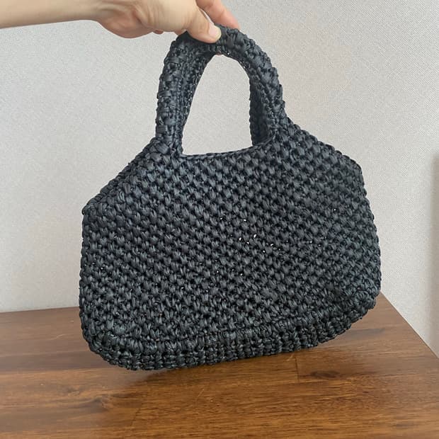 블랙 칼라 크로쉐 토드백