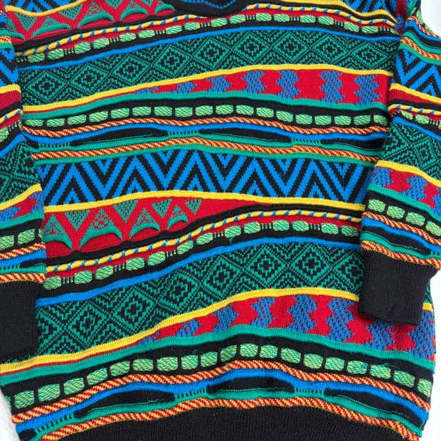 Wool 100% 3D 멀티컬러 vintage knit L