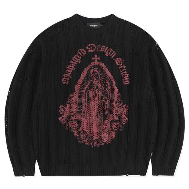 마하그리드 BLESSED MESH KNIT 니트 블랙 L