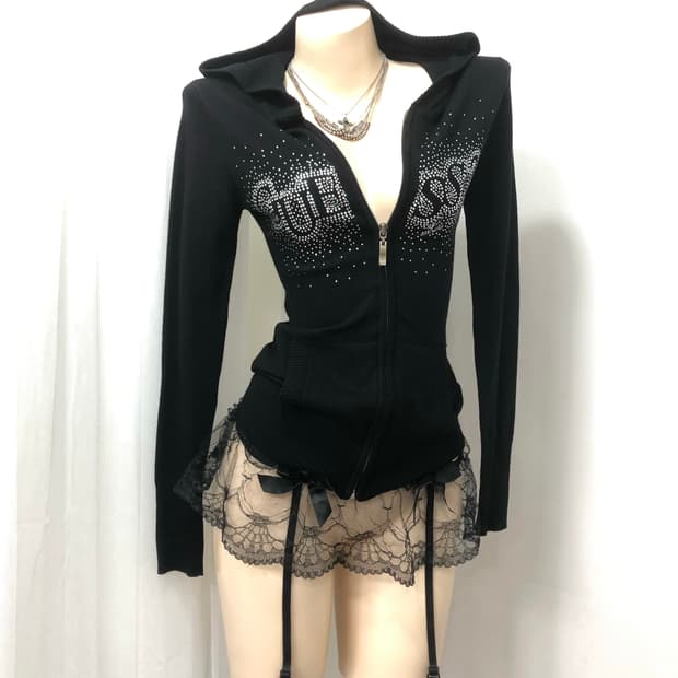 GUESS cubic logo hood zip up