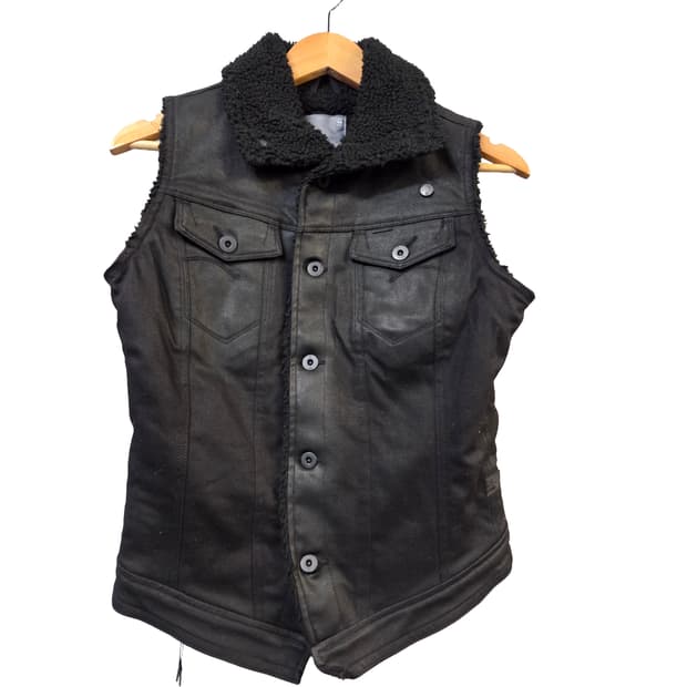 G-Star RAW 블랙 털 조끼(S)