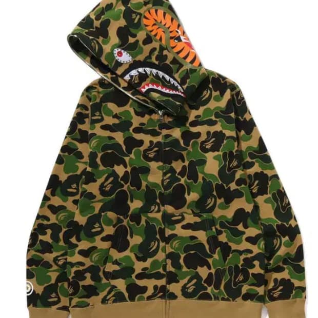 베이프 샤크 후드 집업 abc 카모 크리스탈 스톤 그린 M