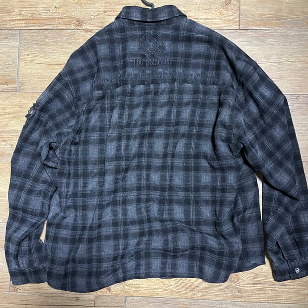 포그서비스 pog service ma-1 체크 셔츠 다이드차콜 2사이즈