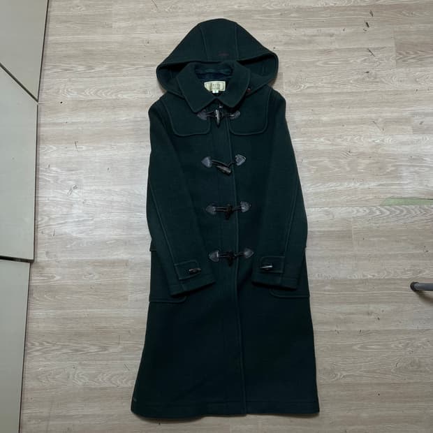 키이스 여성 모직 후드 떡볶이 더플코트 [다크그린] 82-88-155