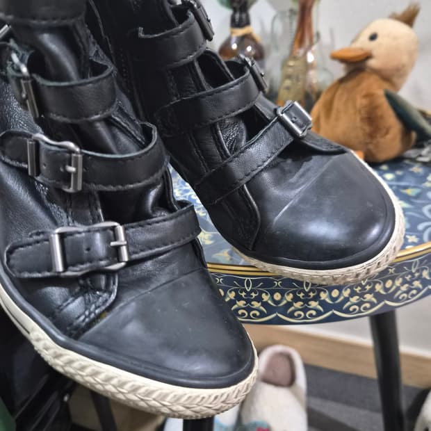 Ash 웨지힐 가죽(올블랙)