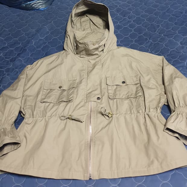 보니스팍스 소매셔링 허리스트링 페이퍼 코튼 후드 숏 자겟 (F)