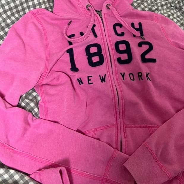 아베크롬비 핑크 후드집업 S