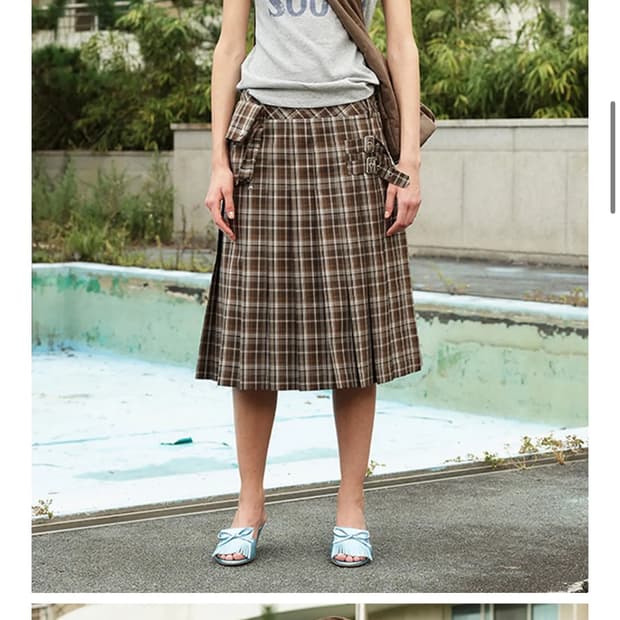 오픈와이와이 플리츠 카고 포켓 스커트 m