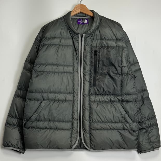 노스페이스 퍼플라벨 라이트 필드 다운 자켓 그레이 경량 패딩 L