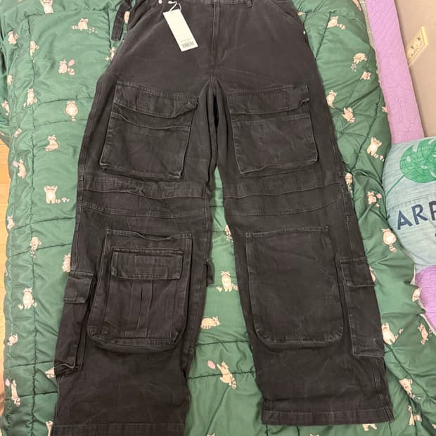 Project gr 크링클 카고데님 블랙 3사이즈 새상품 (크림단종제품)