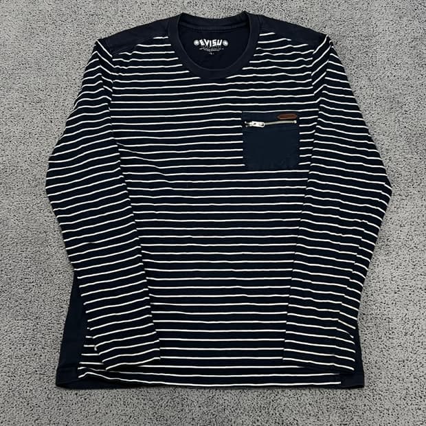 (L) 에비수 스트라이프 포켓 롱슬리브