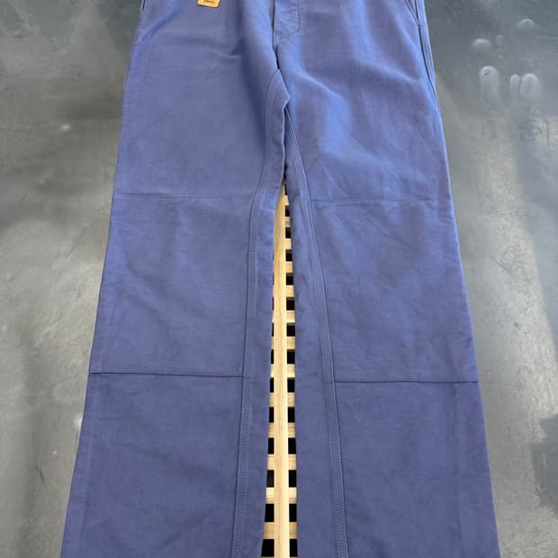 OLD VINTAGE ROFA GREY BLUE 더블니 프렌치워크팬츠