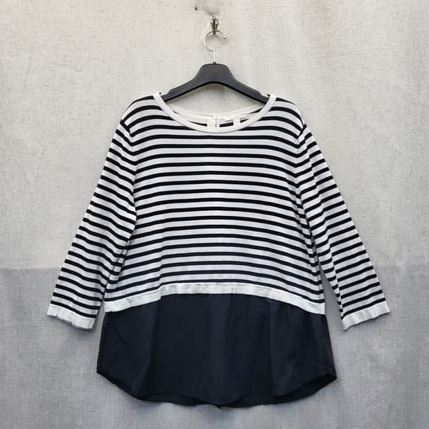 COS 스트라이프 배색 여성 블라우스