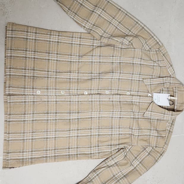 썬플라워 카키 체크셔츠