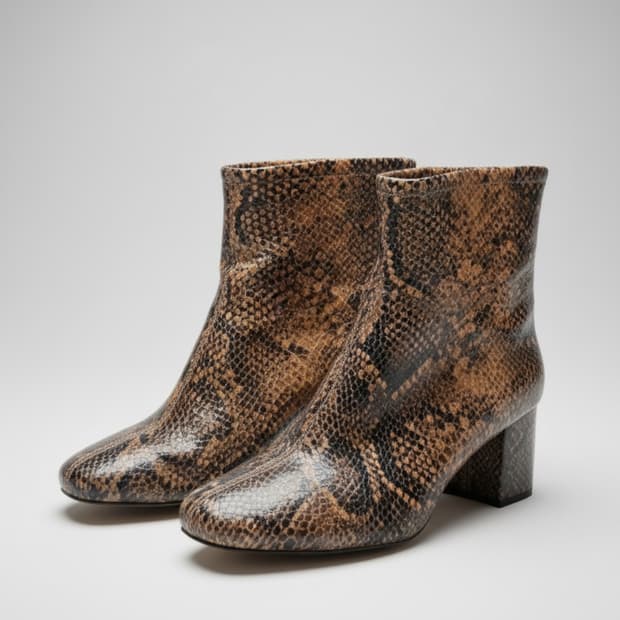 235/ 미사용급 자라 뱀피 무늬 앵클 부츠