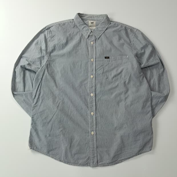 CK735 2XL 리 LEESURE 라인 블루 스트라이프 셔츠 남방