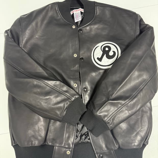 [새상품] 리차드슨 레더 바시티 자켓