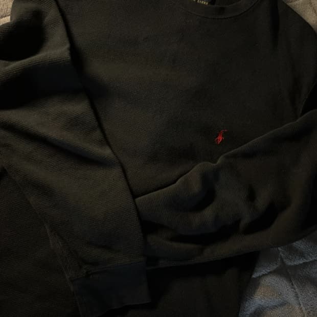 폴로 랄프로렌 블랙 와플 롱슬리브 M