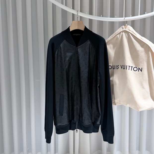 (A+/XXL) / 루이비통 모노그램 시보리  믹스 레더 블루종 봄버자켓
