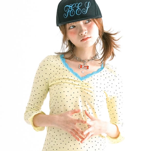 샵페어리 mini heart lace top