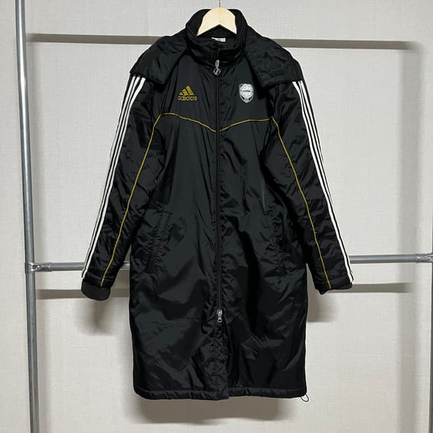 아디다스 검정색 롱패딩 90