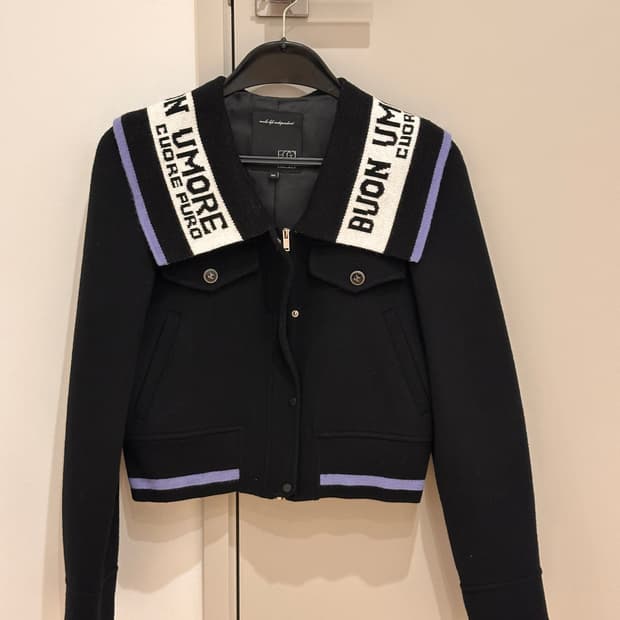 에고이스트 니트 카라 핸드메이드 자켓 y2k 세라 펑크 키치 무드