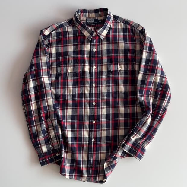 폴로 랄프로렌 투포켓 체크 셔츠 XXL