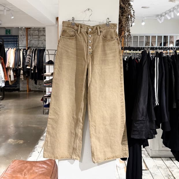 폴로 랄프로렌 베이지 버튼 워시드 코튼 팬츠