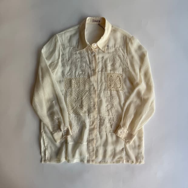 Ethnic Lace Patchwork Embroidered Shirt