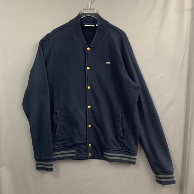 XL 라코스테 로고 패치 바시티 스타디움 스웻 자켓