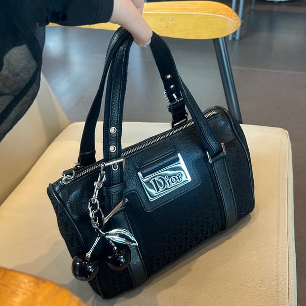 레어🖤)) Dior 디올 오블리크 패턴 미니 보스턴백 블랙 가방