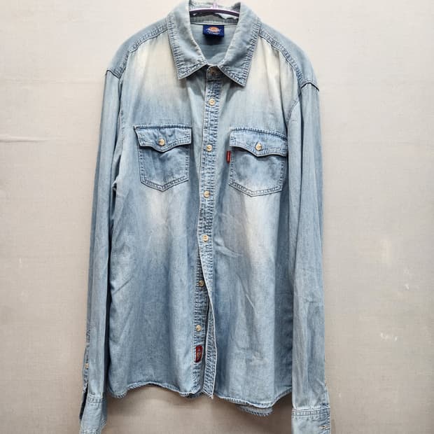 디키즈 투포켓 워싱 데님 셔츠 L~XL