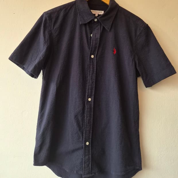 폴로아쎈 US POLO ASSN 남성 시어서커 반팔셔츠