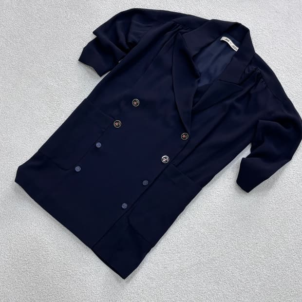 36 럭키슈에뜨 네이비 롱 코트 0326E