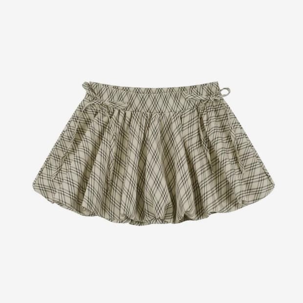 택ㅇ) 카시코 페어리 리본 버블 스커트 체크