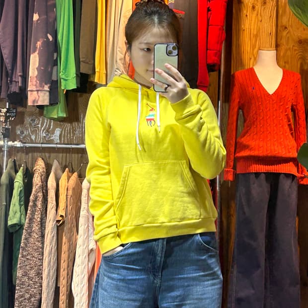 M 폴로랄프로렌 옐로우 컬러 빅포니 후드