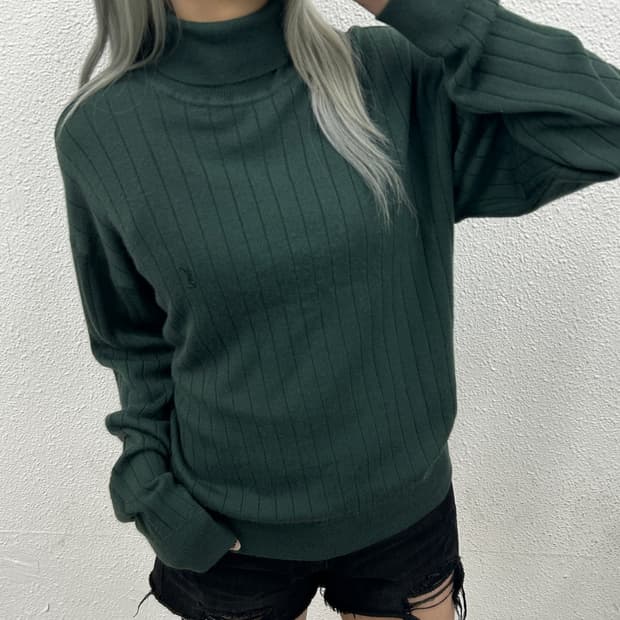 입생로랑 미니로고 딥그린 폴라니트