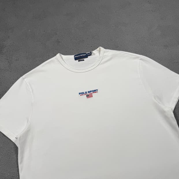 Polo Sports 폴로 스포츠 신형 성조기 화이트 반팔