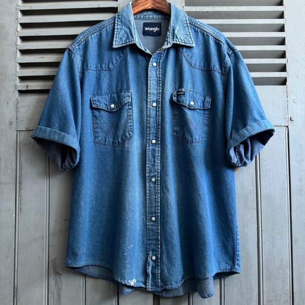 [2XL]90's Wrangler USA 랭글러 웨스턴 데님 셔츠