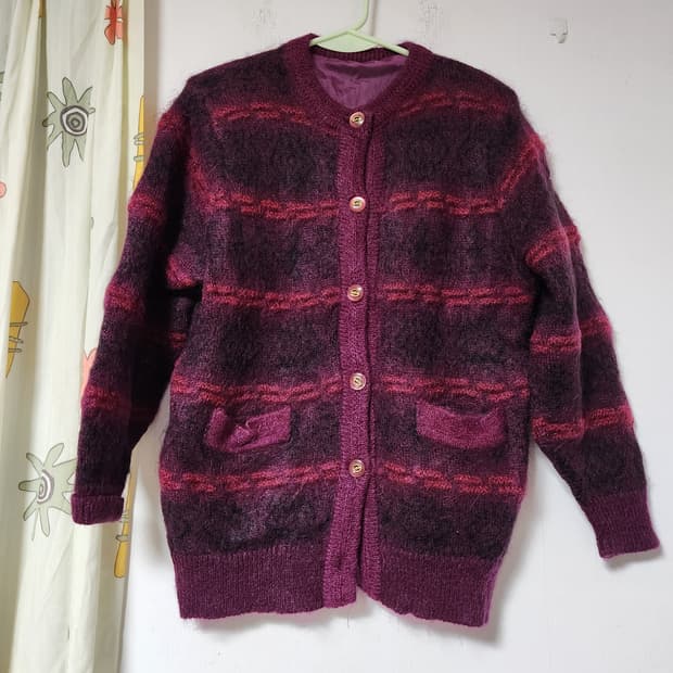 빈티지 손으로 뜬 옛날 니트 스웨터 F