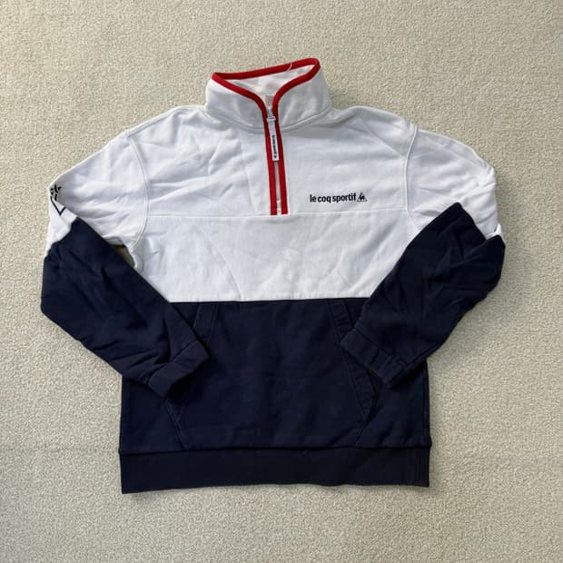 [XS] 르꼬끄 여성 플리스 루즈핏 하프집업 맨투맨 0115T1