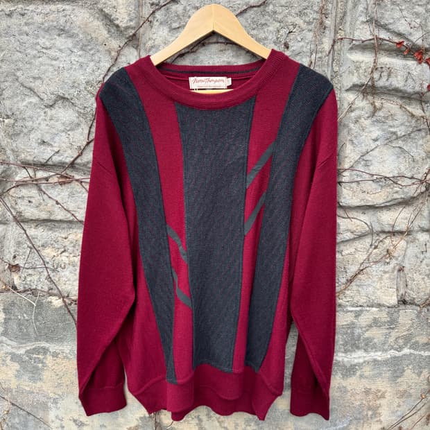 빈티지 캐나다 메이드 패턴 니트 L