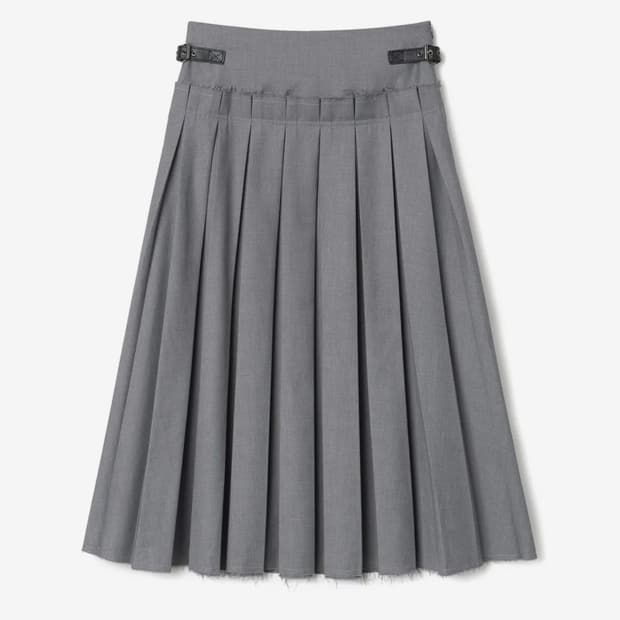 밀로우먼 버클 플리츠 스커트 그레이