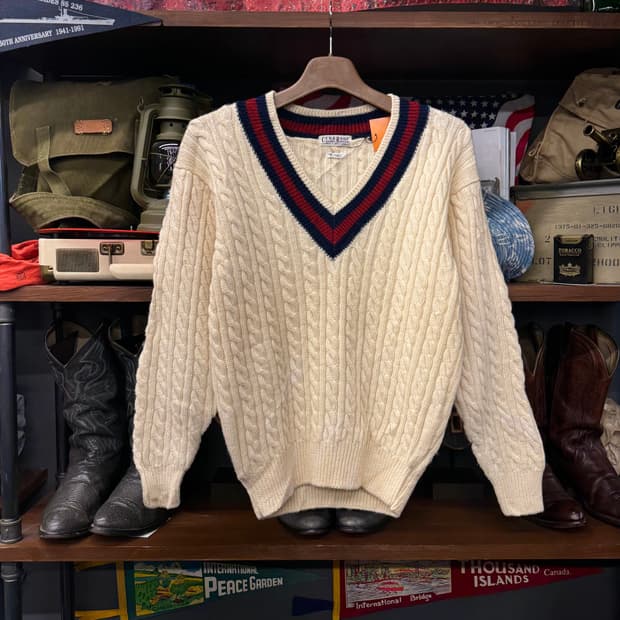 90s VINTAGE 빈티지 프레피 크리켓 니트 클래식 N38