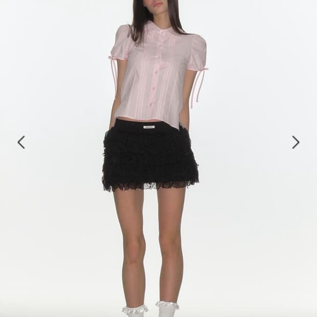 크랭크 프릴 미니 스커트