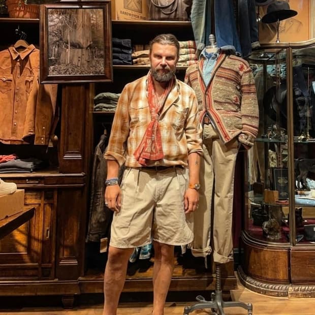 RRL 더블알엘 자카드 자수 워크셔츠