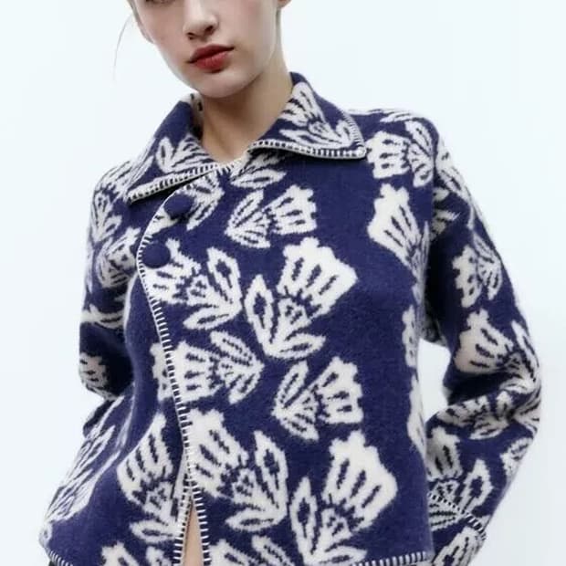 자라 플라워 패턴 가디건 S